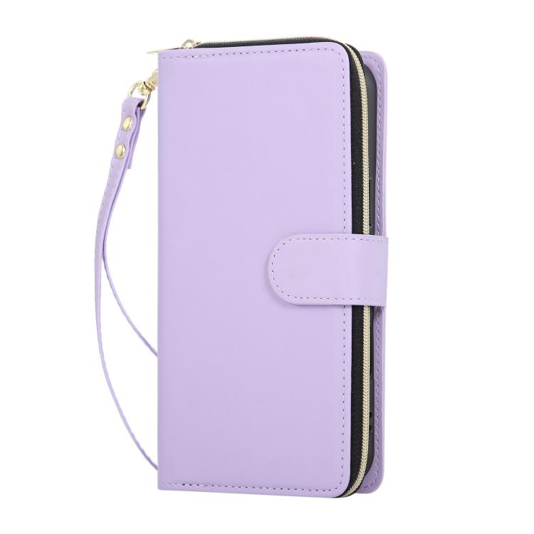 Nine-card Slots Zipper Wallet Bag Leather Phone Case