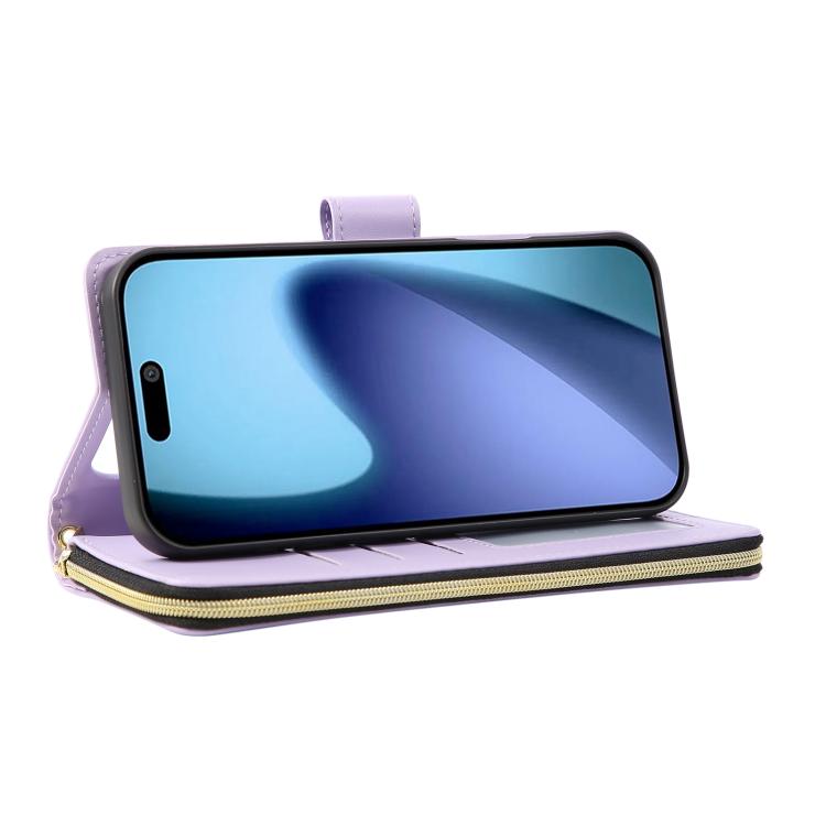 Nine-card Slots Zipper Wallet Bag Leather Phone Case