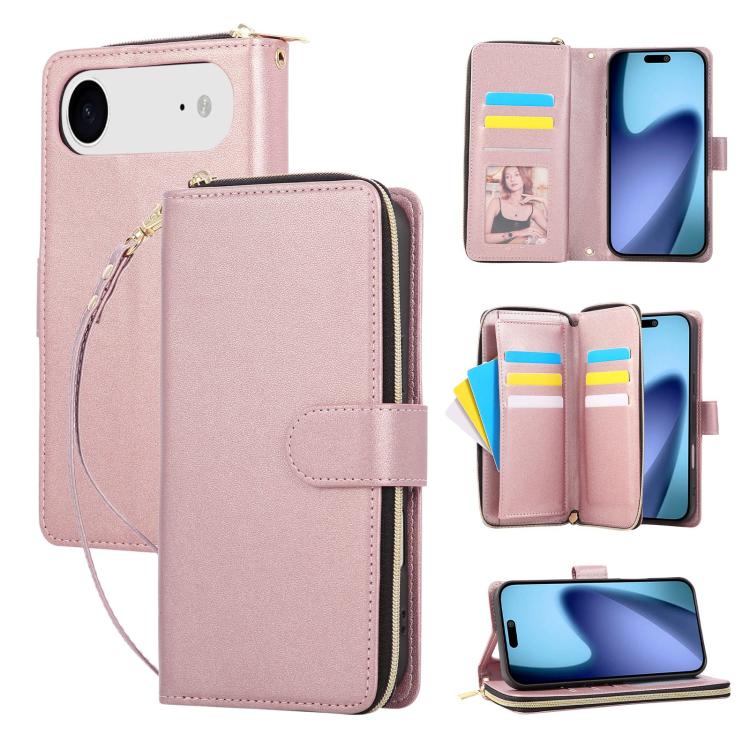 Nine-card Slots Zipper Wallet Bag Leather Phone Case