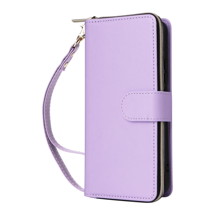 Nine-card Slots Zipper Wallet Bag Leather Phone Case, For Samsung Galaxy S22 5G