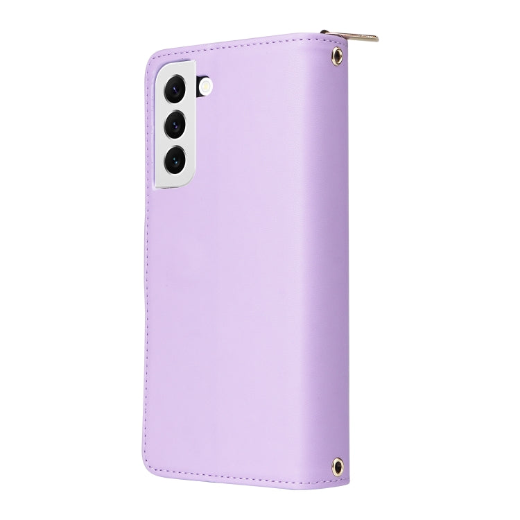 Nine-card Slots Zipper Wallet Bag Leather Phone Case, For Samsung Galaxy S22 5G