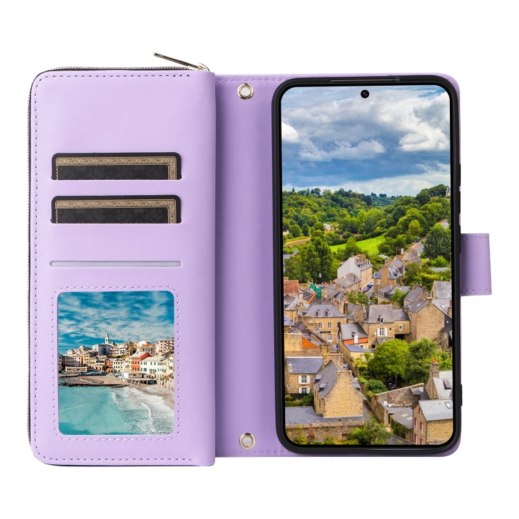 Nine-card Slots Zipper Wallet Bag Leather Phone Case, For Samsung Galaxy S22 5G