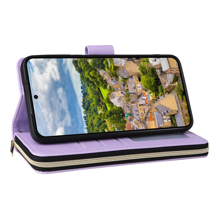 Nine-card Slots Zipper Wallet Bag Leather Phone Case, For Samsung Galaxy S22 5G