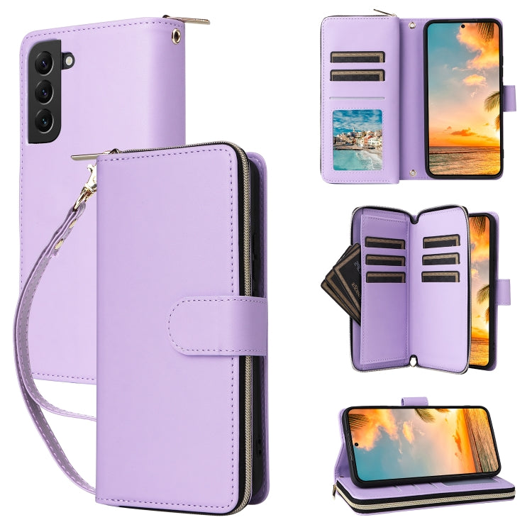 Nine-card Slots Zipper Wallet Bag Leather Phone Case, For Samsung Galaxy S23 5G, For Samsung Galaxy S22 Ultra 5G, For Samsung Galaxy S22+ 5G