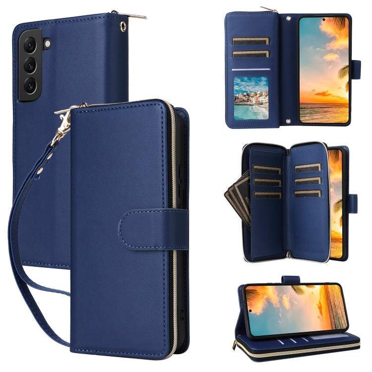 Nine-card Slots Zipper Wallet Bag Leather Phone Case, For Samsung Galaxy S23 5G, For Samsung Galaxy S22 Ultra 5G, For Samsung Galaxy S22+ 5G