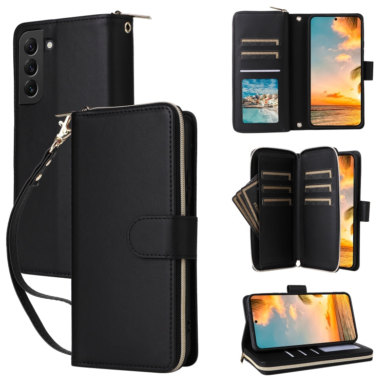 Nine-card Slots Zipper Wallet Bag Leather Phone Case, For Samsung Galaxy S23 5G, For Samsung Galaxy S22 Ultra 5G, For Samsung Galaxy S22+ 5G