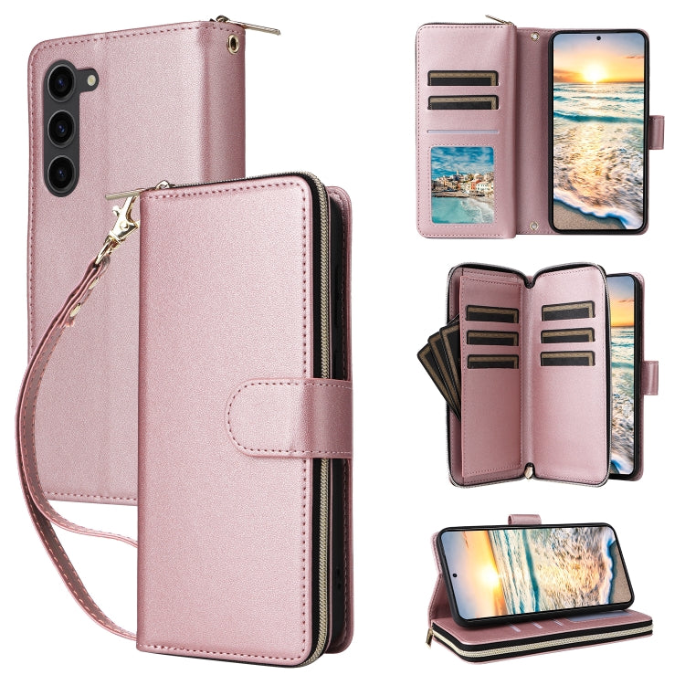Nine-card Slots Zipper Wallet Bag Leather Phone Case, For Samsung Galaxy S23 5G, For Samsung Galaxy S22 Ultra 5G, For Samsung Galaxy S22+ 5G