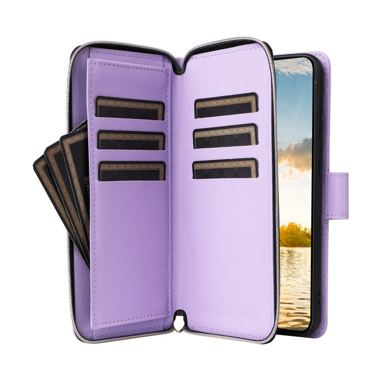 Nine-card Slots Zipper Wallet Bag Leather Phone Case, For Samsung Galaxy S23 FE 5G, For Samsung Galaxy S23 Ultra 5G, For Samsung Galaxy S23+ 5G
