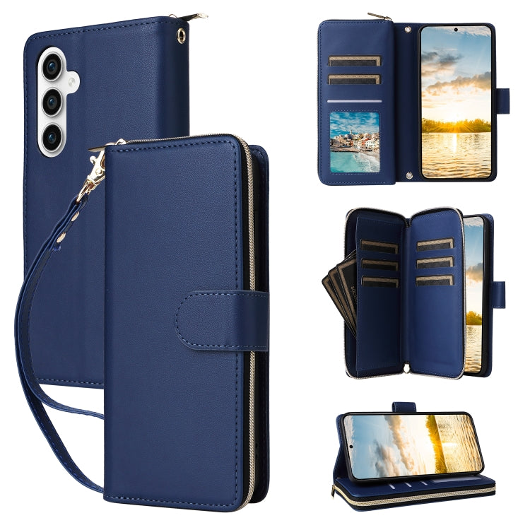 Nine-card Slots Zipper Wallet Bag Leather Phone Case, For Samsung Galaxy S23 FE 5G, For Samsung Galaxy S23 Ultra 5G, For Samsung Galaxy S23+ 5G