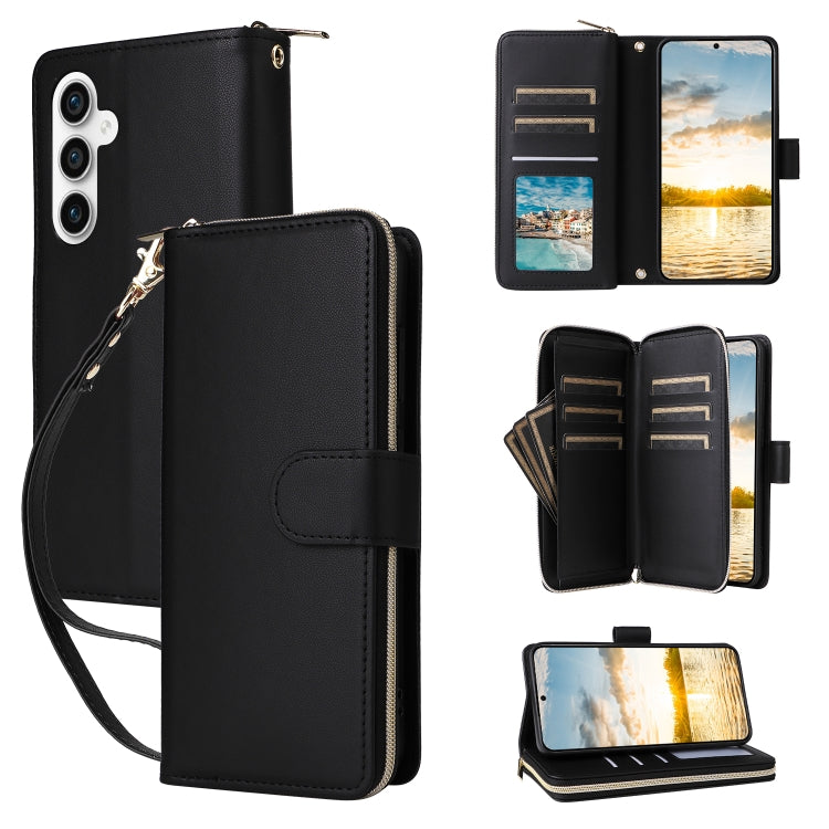 Nine-card Slots Zipper Wallet Bag Leather Phone Case, For Samsung Galaxy S23 FE 5G, For Samsung Galaxy S23 Ultra 5G, For Samsung Galaxy S23+ 5G