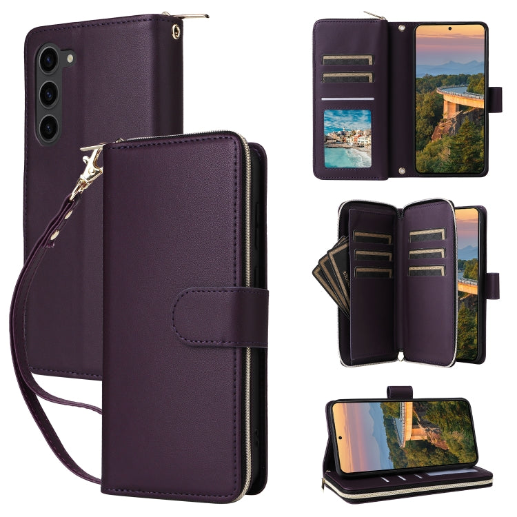 Nine-card Slots Zipper Wallet Bag Leather Phone Case, For Samsung Galaxy S23 FE 5G, For Samsung Galaxy S23 Ultra 5G, For Samsung Galaxy S23+ 5G