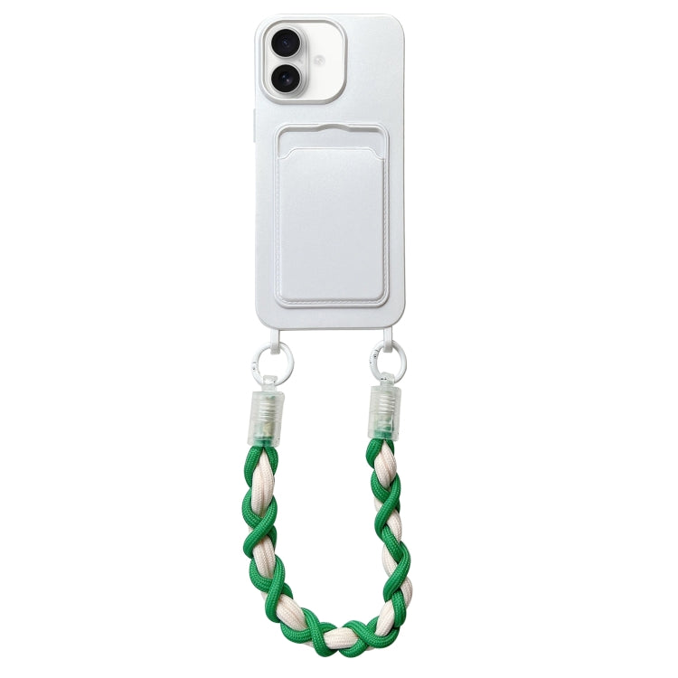 Dopamine Card Slot Phone Case with Lanyard, For iPhone 16 Pro Max, For iPhone 16 Pro, For iPhone 16 Plus, For iPhone 16
