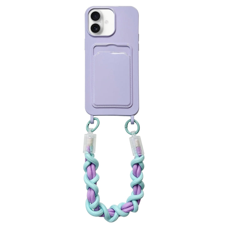 Dopamine Card Slot Phone Case with Lanyard, For iPhone 16 Pro Max, For iPhone 16 Pro, For iPhone 16 Plus, For iPhone 16