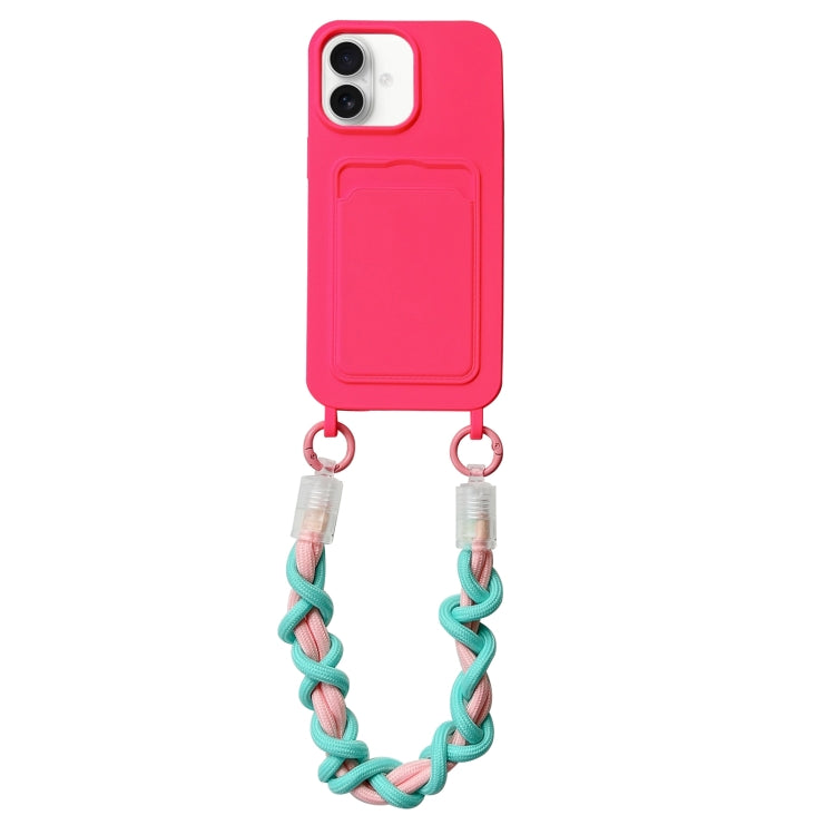 Dopamine Card Slot Phone Case with Lanyard, For iPhone 16 Pro Max, For iPhone 16 Pro, For iPhone 16 Plus, For iPhone 16