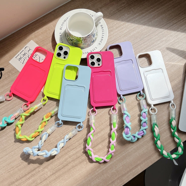 Dopamine Card Slot Phone Case with Lanyard, For iPhone 15 Pro Max, For iPhone 15 Pro, For iPhone 15 Plus, For iPhone 15