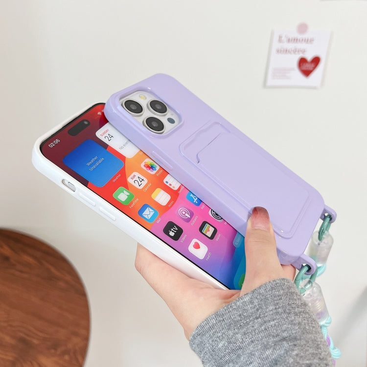 Dopamine Card Slot Phone Case with Lanyard, For iPhone 15 Pro Max, For iPhone 15 Pro, For iPhone 15 Plus, For iPhone 15
