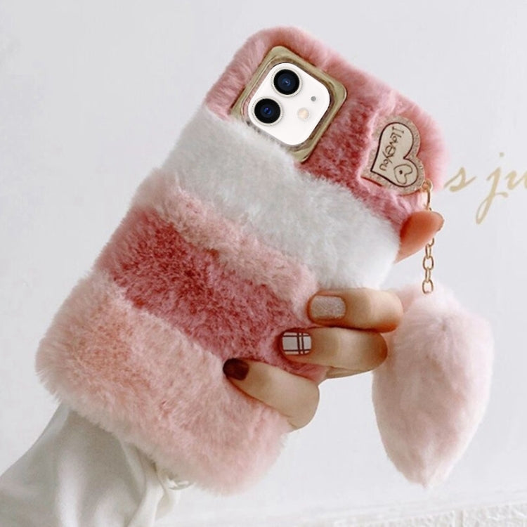 Gold Diamond Flower Decorated Plush Silicone Phone Case with Pendant, For iPhone 12, For iPhone 12 Pro Max, For iPhone 12 Pro, For iPhone 12 mini