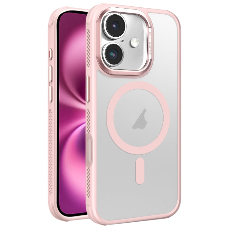 Hardware Side Cooling Skin Feel Frosted Metal Lens Frame MagSafe Phone Case, For iPhone 16 Pro Max, For iPhone 16 Pro, For iPhone 16 Plus