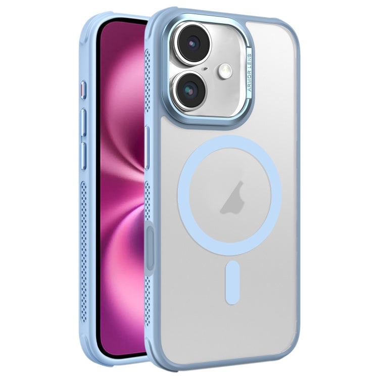 Hardware Side Cooling Skin Feel Frosted Metal Lens Frame MagSafe Phone Case, For iPhone 16 Pro Max, For iPhone 16 Pro, For iPhone 16 Plus