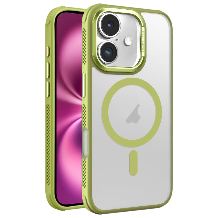 Hardware Side Cooling Skin Feel Frosted Metal Lens Frame MagSafe Phone Case, For iPhone 16 Pro Max, For iPhone 16 Pro, For iPhone 16 Plus
