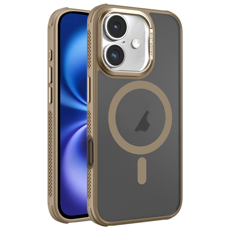 Hardware Side Cooling Skin Feel Frosted Metal Lens Frame MagSafe Phone Case, For iPhone 16, For iPhone 15 Pro Max, For iPhone 15 Pro
