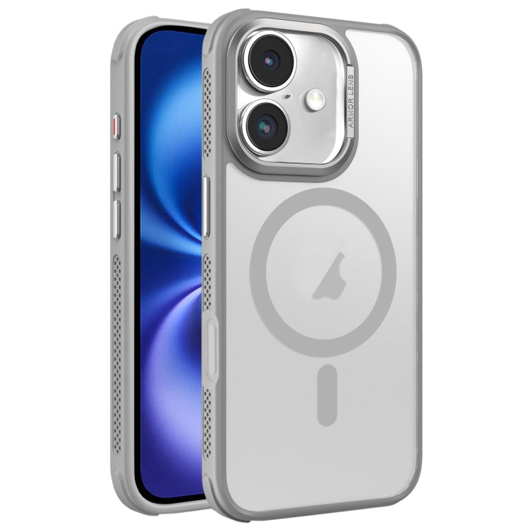 Hardware Side Cooling Skin Feel Frosted Metal Lens Frame MagSafe Phone Case, For iPhone 16, For iPhone 15 Pro Max, For iPhone 15 Pro