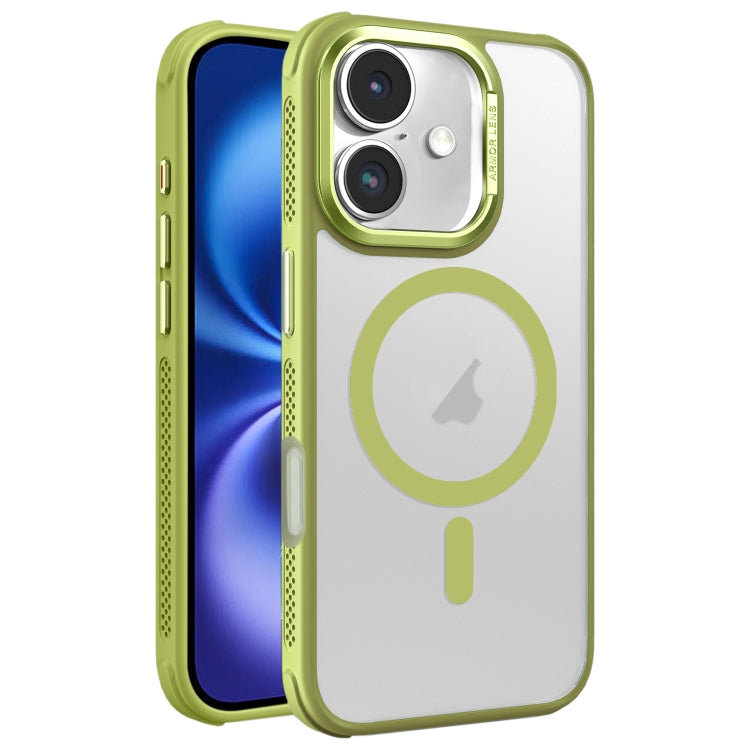 Hardware Side Cooling Skin Feel Frosted Metal Lens Frame MagSafe Phone Case, For iPhone 16, For iPhone 15 Pro Max, For iPhone 15 Pro