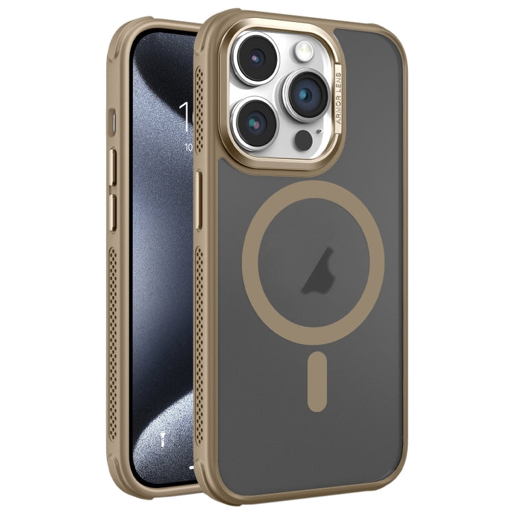Hardware Side Cooling Skin Feel Frosted Metal Lens Frame MagSafe Phone Case, For iPhone 16, For iPhone 15 Pro Max, For iPhone 15 Pro