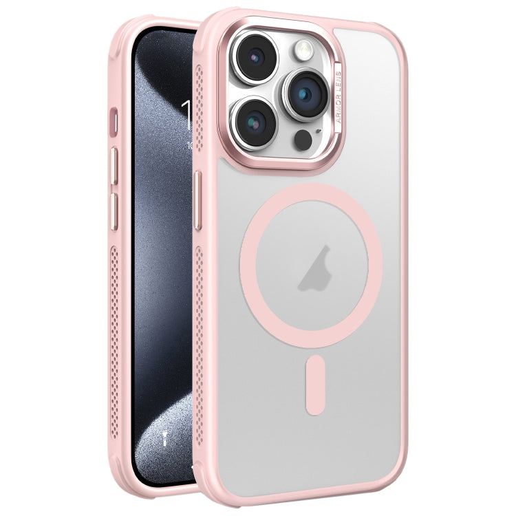 Hardware Side Cooling Skin Feel Frosted Metal Lens Frame MagSafe Phone Case, For iPhone 16, For iPhone 15 Pro Max, For iPhone 15 Pro