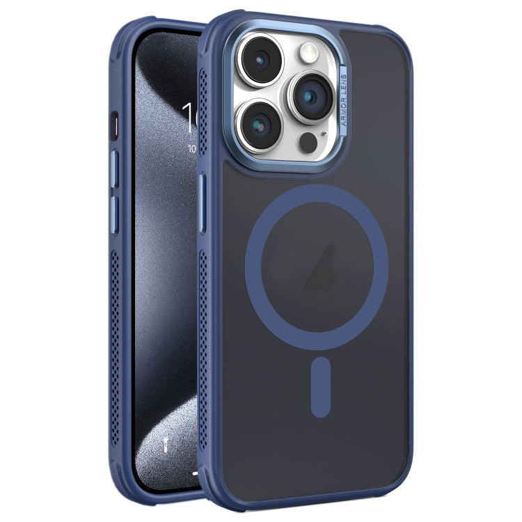 Hardware Side Cooling Skin Feel Frosted Metal Lens Frame MagSafe Phone Case, For iPhone 16, For iPhone 15 Pro Max, For iPhone 15 Pro