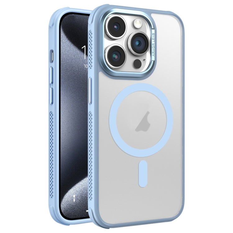 Hardware Side Cooling Skin Feel Frosted Metal Lens Frame MagSafe Phone Case, For iPhone 16, For iPhone 15 Pro Max, For iPhone 15 Pro