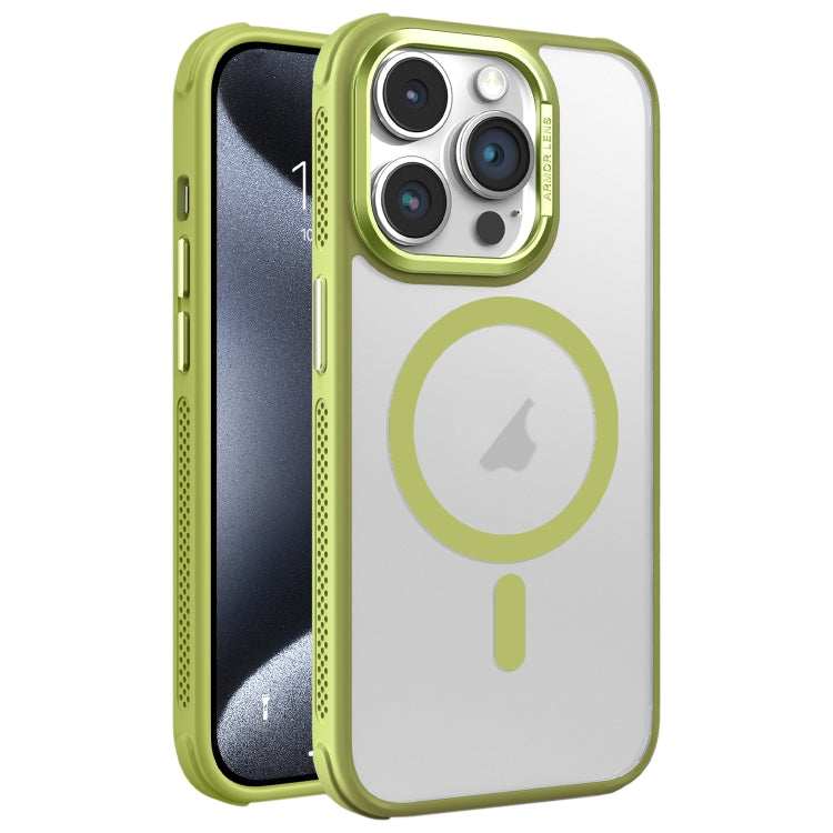 Hardware Side Cooling Skin Feel Frosted Metal Lens Frame MagSafe Phone Case, For iPhone 16, For iPhone 15 Pro Max, For iPhone 15 Pro