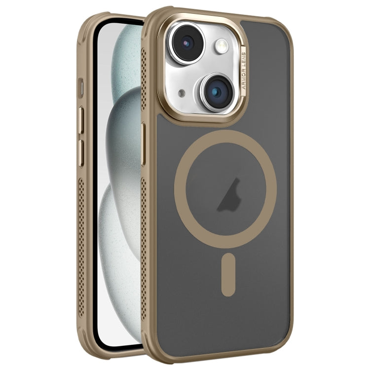 Hardware Side Cooling Skin Feel Frosted Metal Lens Frame MagSafe Phone Case, For iPhone 15 Plus, For iPhone 15, For iPhone 14 Plus