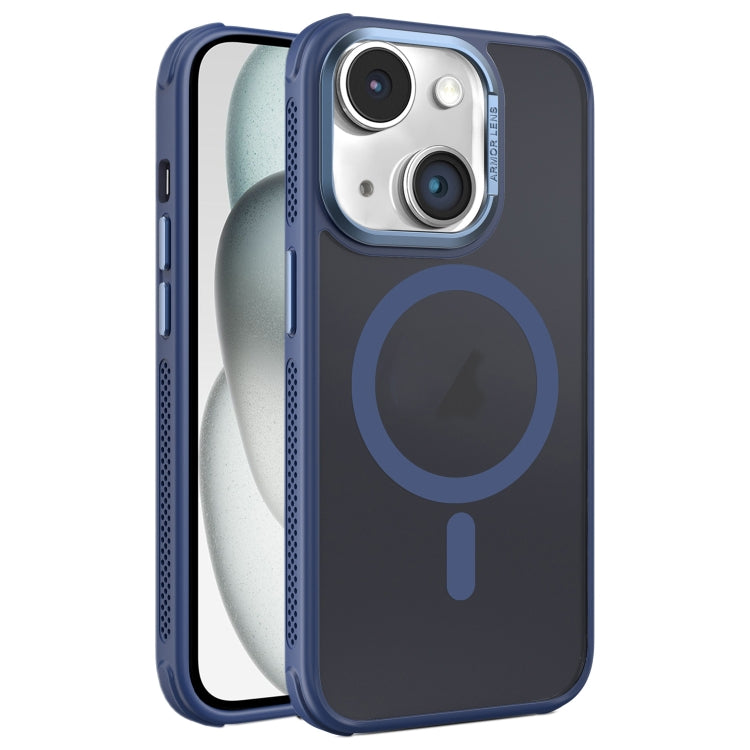Hardware Side Cooling Skin Feel Frosted Metal Lens Frame MagSafe Phone Case, For iPhone 15 Plus, For iPhone 15, For iPhone 14 Plus