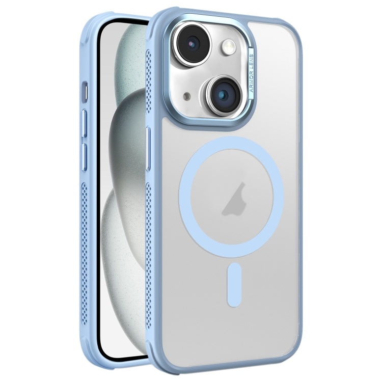 Hardware Side Cooling Skin Feel Frosted Metal Lens Frame MagSafe Phone Case, For iPhone 15 Plus, For iPhone 15, For iPhone 14 Plus