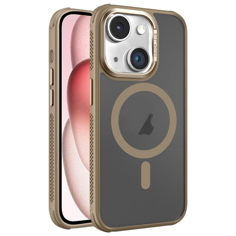 Hardware Side Cooling Skin Feel Frosted Metal Lens Frame MagSafe Phone Case, For iPhone 15 Plus, For iPhone 15, For iPhone 14 Plus