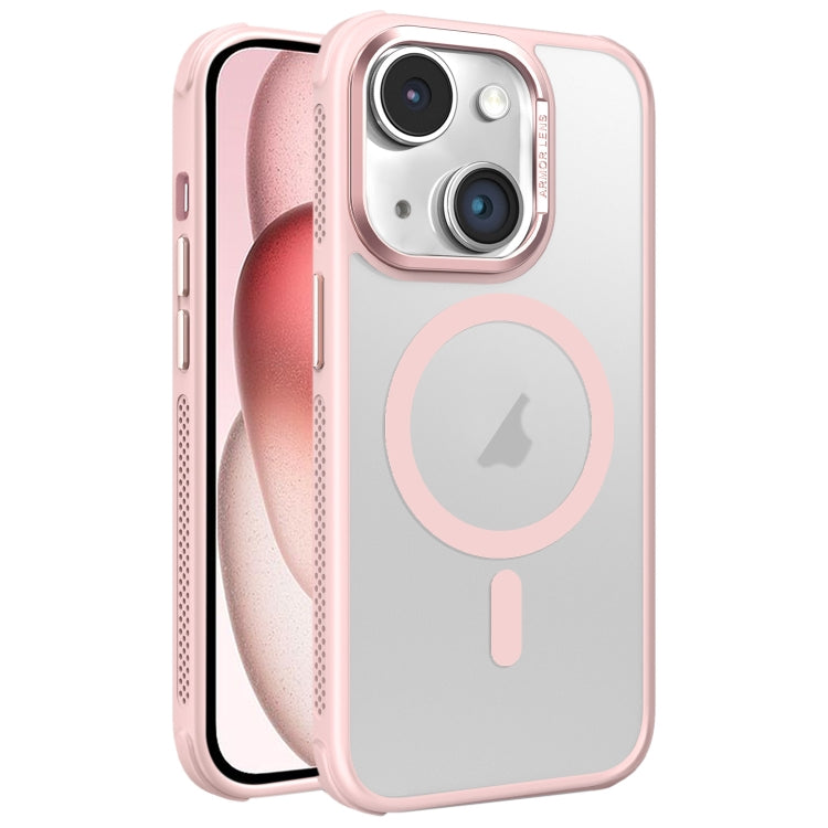 Hardware Side Cooling Skin Feel Frosted Metal Lens Frame MagSafe Phone Case, For iPhone 15 Plus, For iPhone 15, For iPhone 14 Plus