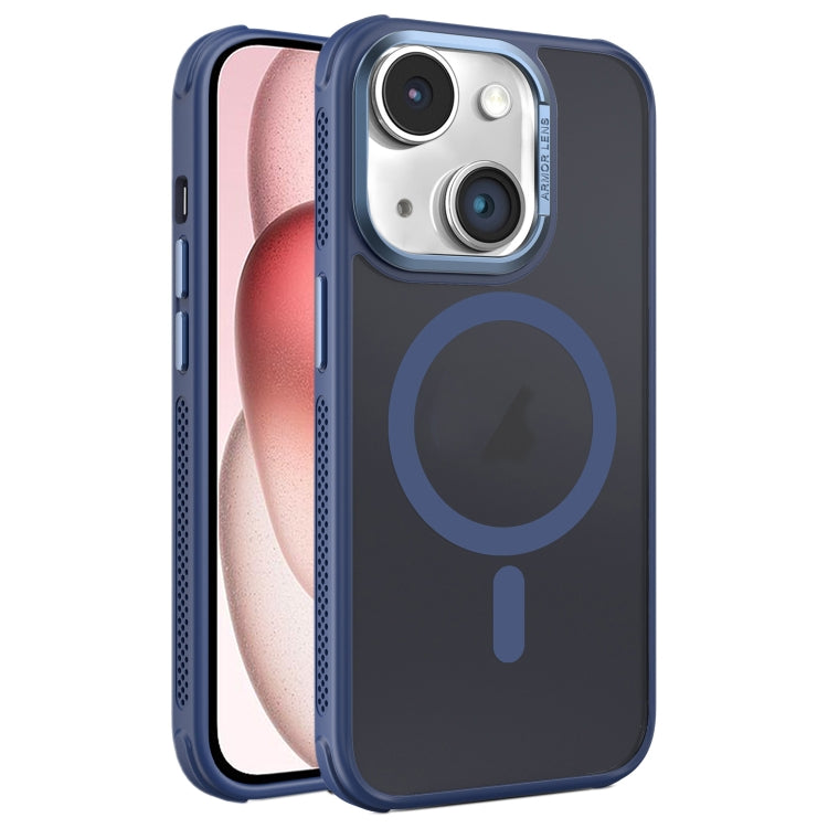 Hardware Side Cooling Skin Feel Frosted Metal Lens Frame MagSafe Phone Case, For iPhone 15 Plus, For iPhone 15, For iPhone 14 Plus