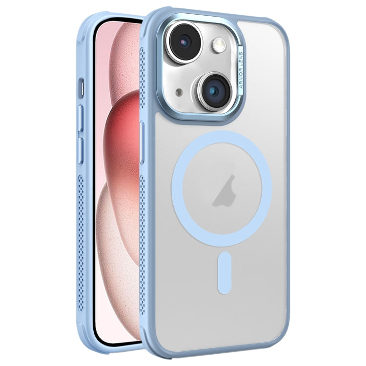Hardware Side Cooling Skin Feel Frosted Metal Lens Frame MagSafe Phone Case, For iPhone 15 Plus, For iPhone 15, For iPhone 14 Plus