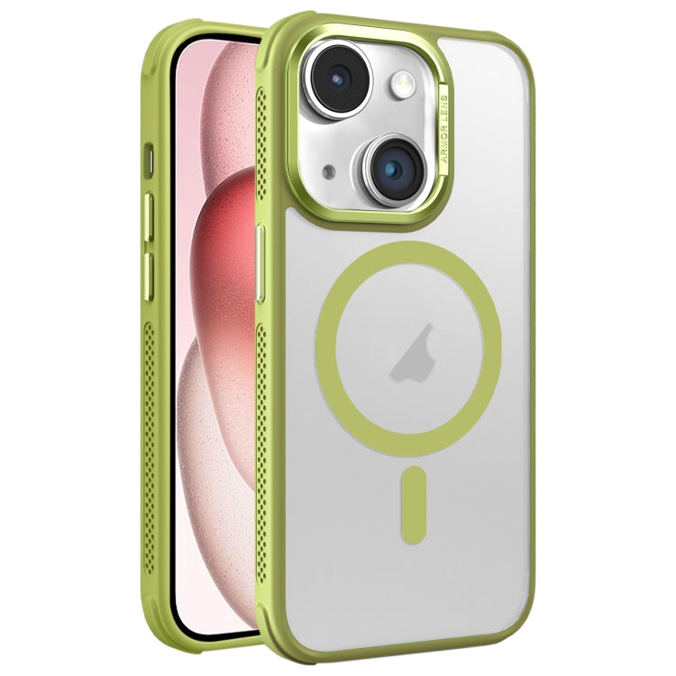 Hardware Side Cooling Skin Feel Frosted Metal Lens Frame MagSafe Phone Case, For iPhone 15 Plus, For iPhone 15, For iPhone 14 Plus