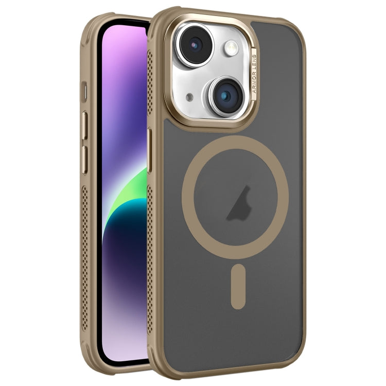 Hardware Side Cooling Skin Feel Frosted Metal Lens Frame MagSafe Phone Case, For iPhone 15 Plus, For iPhone 15, For iPhone 14 Plus
