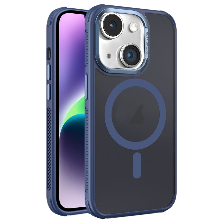 Hardware Side Cooling Skin Feel Frosted Metal Lens Frame MagSafe Phone Case, For iPhone 15 Plus, For iPhone 15, For iPhone 14 Plus