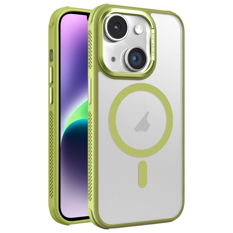 Hardware Side Cooling Skin Feel Frosted Metal Lens Frame MagSafe Phone Case, For iPhone 15 Plus, For iPhone 15, For iPhone 14 Plus