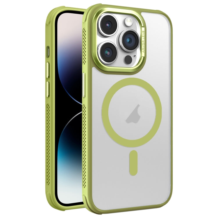 Hardware Side Cooling Skin Feel Frosted Metal Lens Frame MagSafe Phone Case, For iPhone 14, For iPhone 14 Pro, For iPhone 14 Pro Max