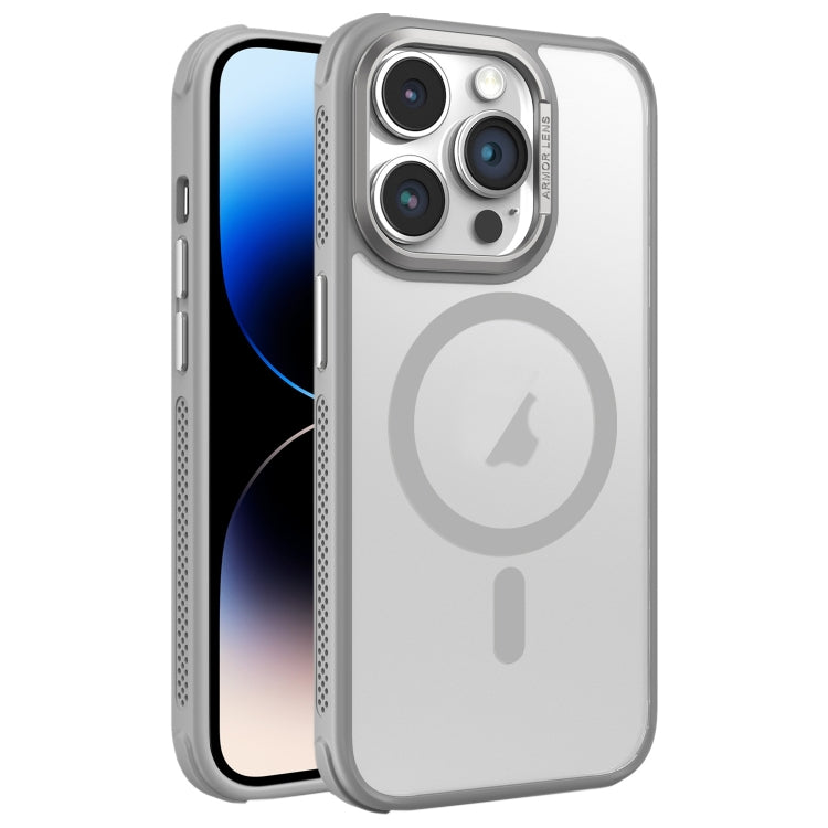 Hardware Side Cooling Skin Feel Frosted Metal Lens Frame MagSafe Phone Case, For iPhone 14, For iPhone 14 Pro, For iPhone 14 Pro Max