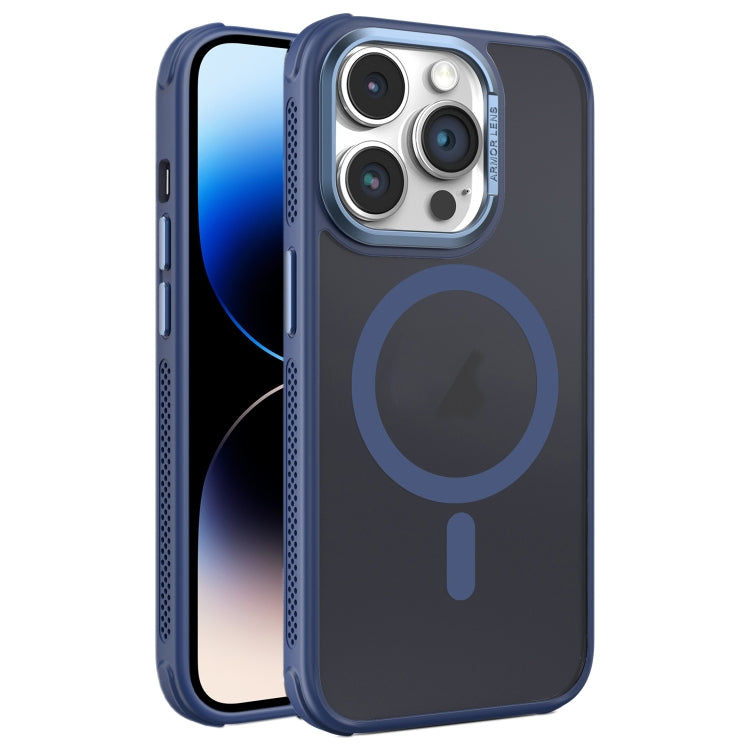Hardware Side Cooling Skin Feel Frosted Metal Lens Frame MagSafe Phone Case, For iPhone 14, For iPhone 14 Pro, For iPhone 14 Pro Max