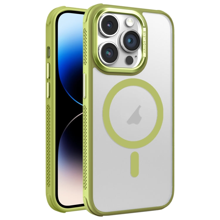 Hardware Side Cooling Skin Feel Frosted Metal Lens Frame MagSafe Phone Case, For iPhone 14, For iPhone 14 Pro, For iPhone 14 Pro Max
