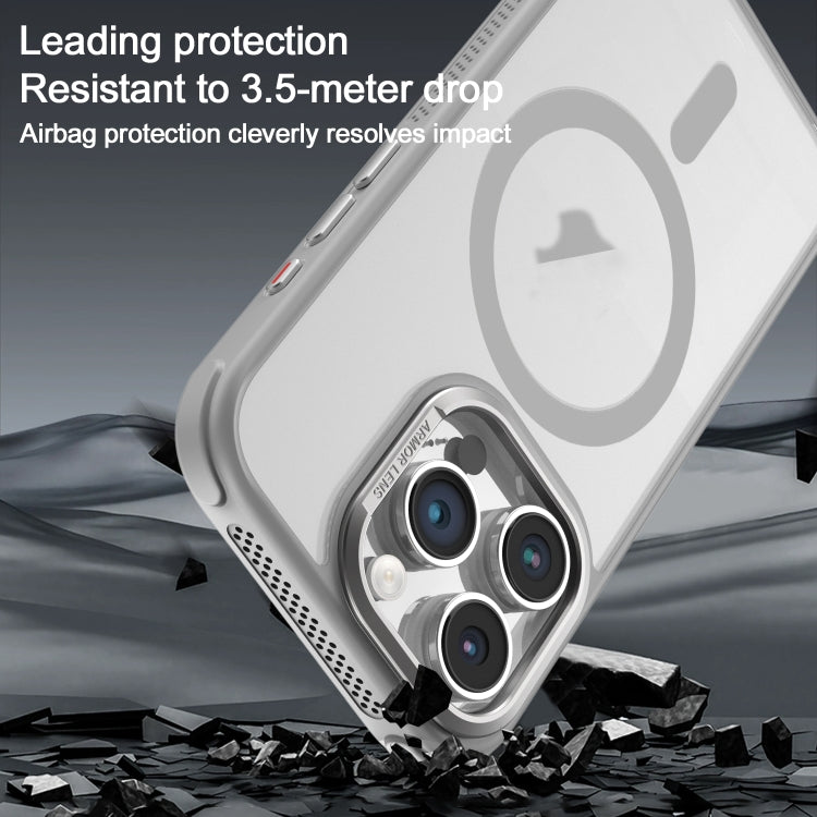 Hardware Side Cooling Skin Feel Frosted Metal Lens Frame MagSafe Phone Case, For iPhone 15 Plus, For iPhone 15, For iPhone 14 Plus