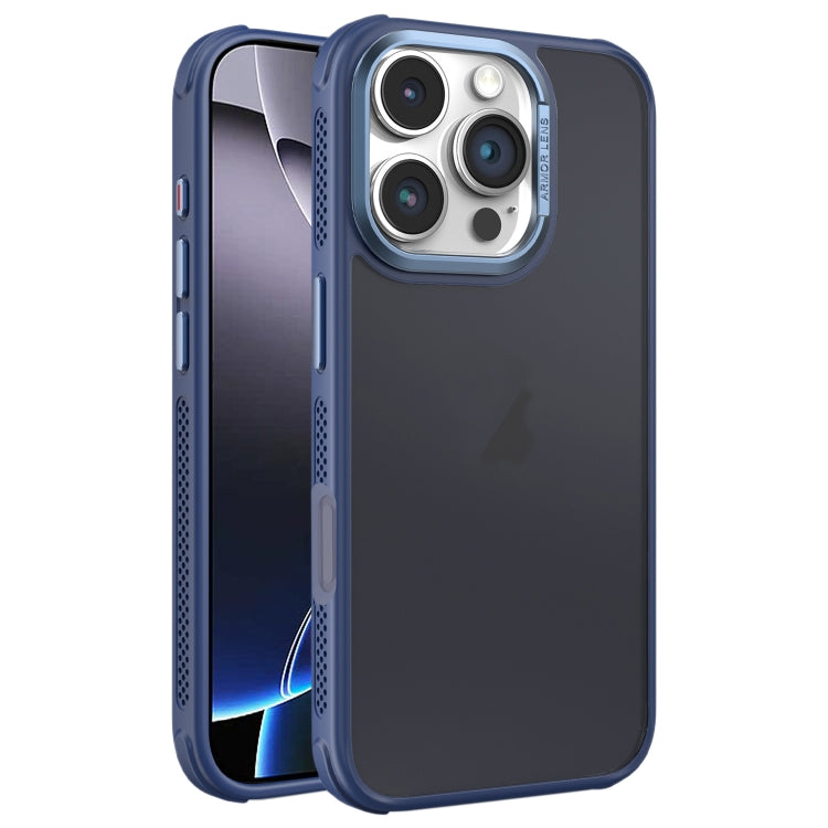 Hardware Side Cooling Skin Feel Frosted Metal Lens Frame Phone Case, For iPhone 16 Pro Max, For iPhone 16 Pro, For iPhone 16 Plus