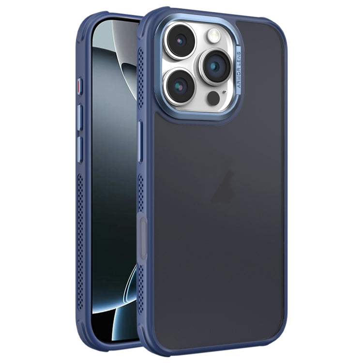 Hardware Side Cooling Skin Feel Frosted Metal Lens Frame Phone Case, For iPhone 16 Pro Max, For iPhone 16 Pro, For iPhone 16 Plus